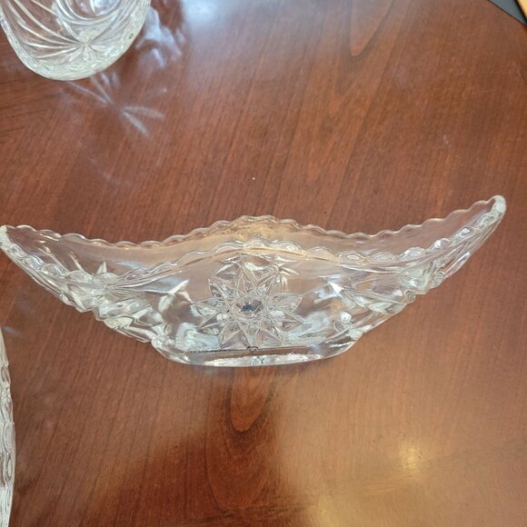 Set Of 4 VintageAnchor Hocking Prescut Dishes Oval Starburst Design 9" X 4.5" - Picture 7 of 7